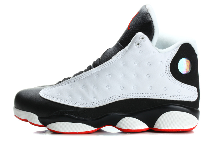 nike air jordan 13 (XIII) retro shoes kids-white/black/true red - Click Image to Close